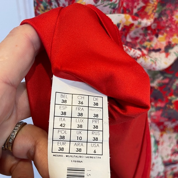 Promod Floral A-Line Sleeveless Gathered Scoop Neck Midi Dress w Attached Lining - Picture 5 of 5